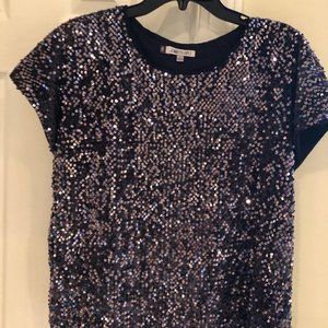 NEW Jennifer Lopez sequin purple evening blouse